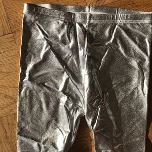 American apparel silver lamé leggings